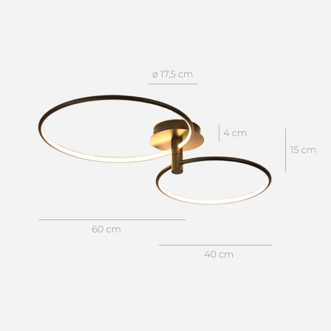 Modern Double Ring LED Ceiling Light | Dimmable Bedroom Living Room Lamp
