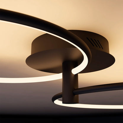 Modern Double Ring LED Ceiling Light | Dimmable Bedroom Living Room Lamp