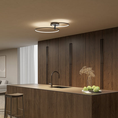 Modern Double Ring LED Ceiling Light | Dimmable Bedroom Living Room Lamp