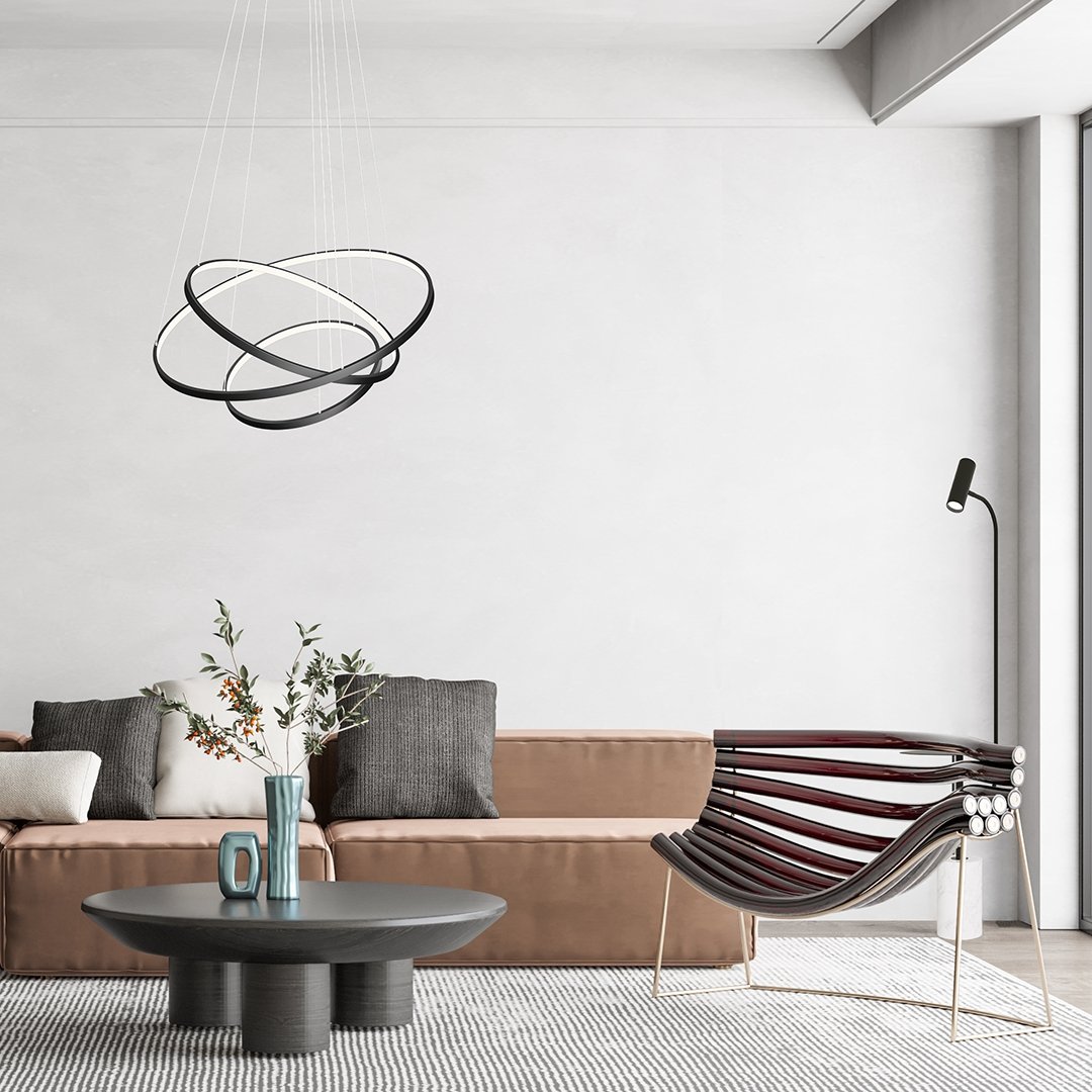 Adjustable Modern LED Chandelier | Contemporary Dimmable Dining Room Light