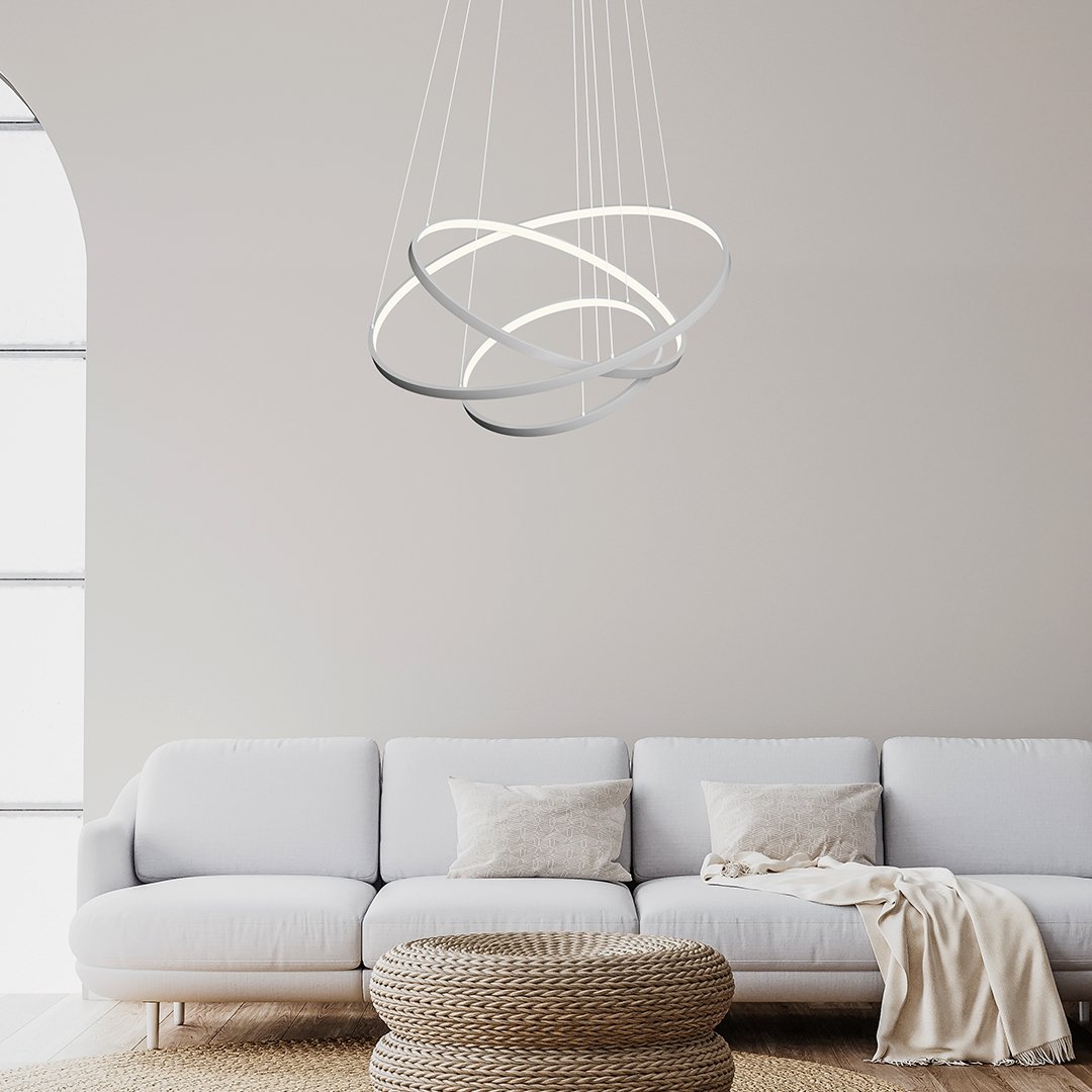 Adjustable Modern LED Chandelier | Contemporary Dimmable Dining Room Light