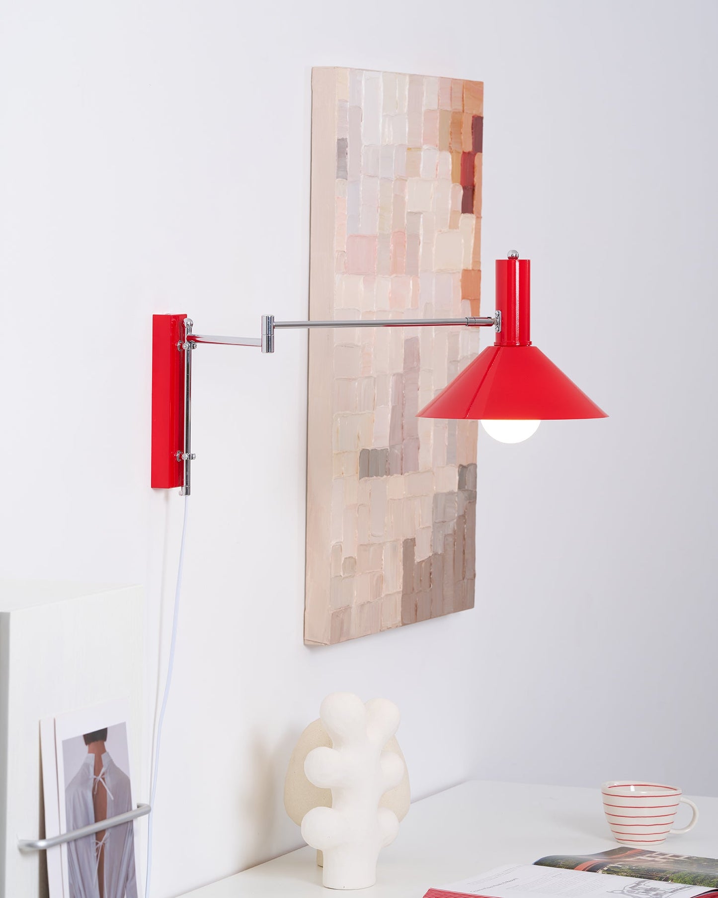 Adjustable Metal Wall Lamp | Modern Swing Arm Sconce for Bedroom or Living Room