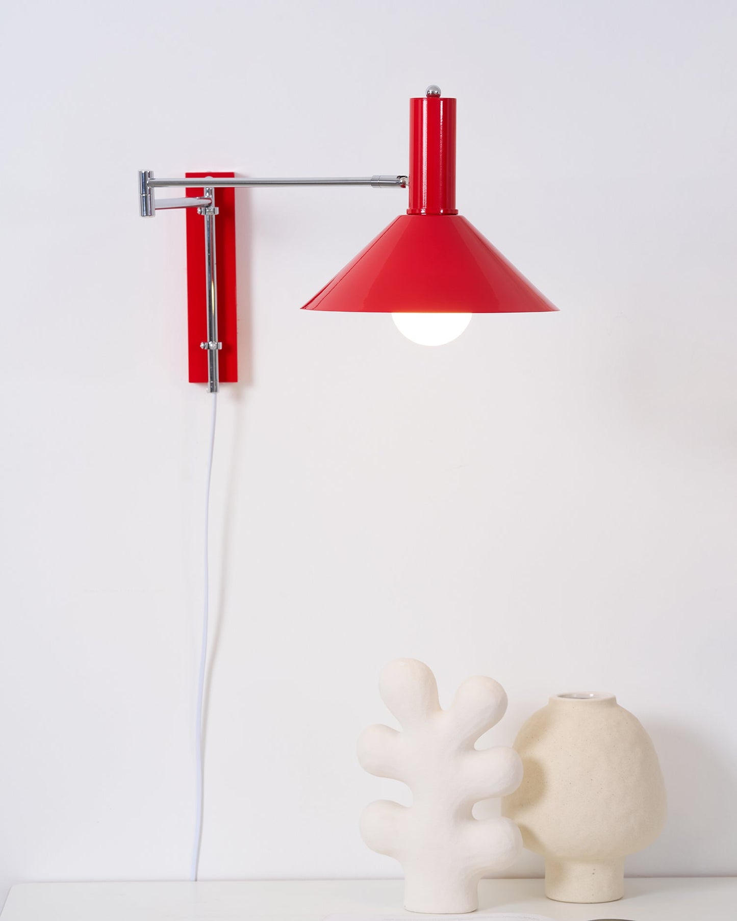 Adjustable Metal Wall Lamp | Modern Swing Arm Sconce for Bedroom or Living Room