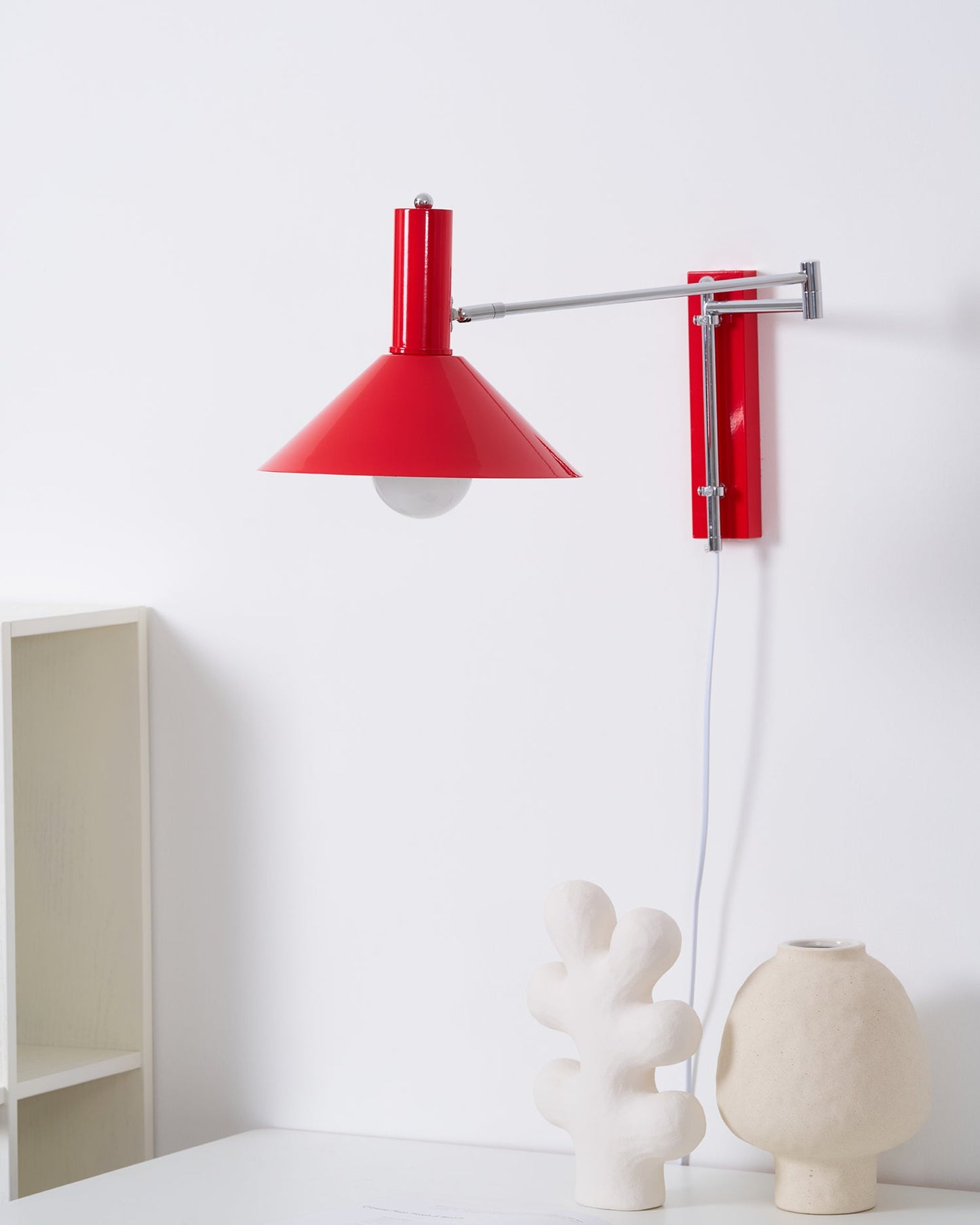 Adjustable Metal Wall Lamp | Modern Swing Arm Sconce for Bedroom or Living Room