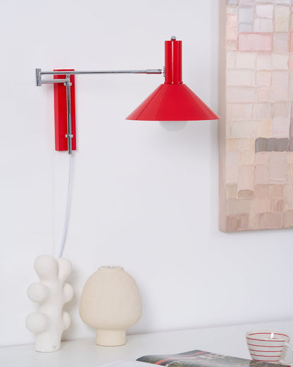 Adjustable Metal Wall Lamp | Modern Swing Arm Sconce for Bedroom or Living Room