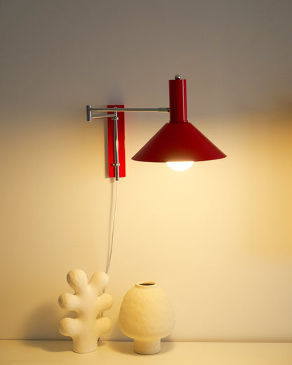 Adjustable Metal Wall Lamp | Modern Swing Arm Sconce for Bedroom or Living Room