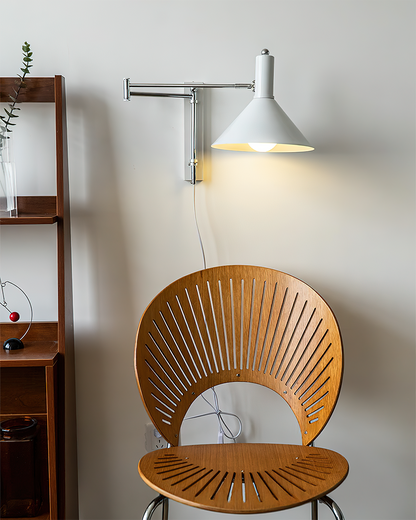Adjustable Metal Wall Lamp | Modern Swing Arm Sconce for Bedroom or Living Room