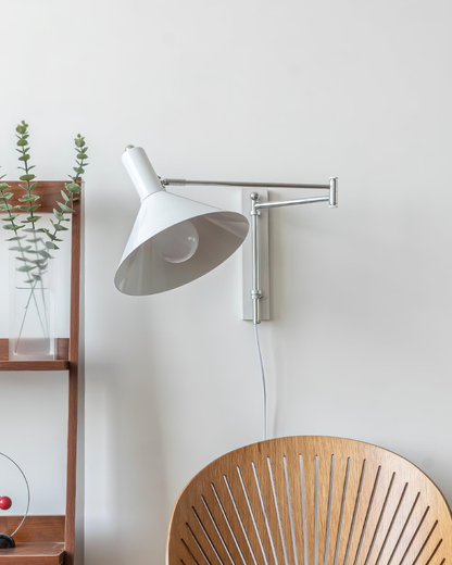 Adjustable Metal Wall Lamp | Modern Swing Arm Sconce for Bedroom or Living Room