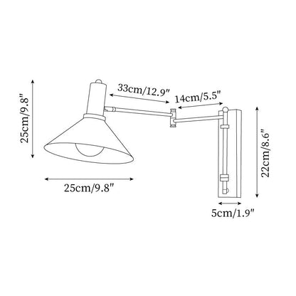 Adjustable Metal Wall Lamp | Modern Swing Arm Sconce for Bedroom or Living Room