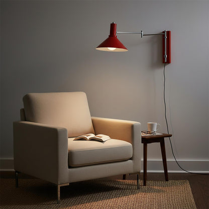 Adjustable Metal Wall Lamp | Modern Swing Arm Sconce for Bedroom or Living Room