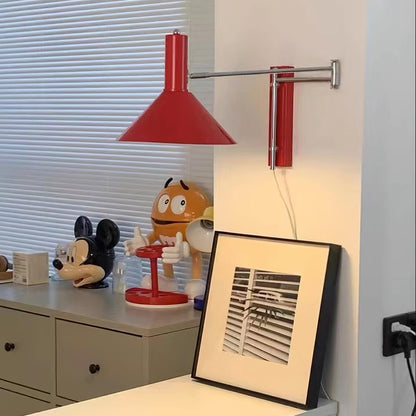 Adjustable Metal Wall Lamp | Modern Swing Arm Sconce for Bedroom or Living Room