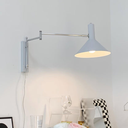 Adjustable Metal Wall Lamp | Modern Swing Arm Sconce for Bedroom or Living Room