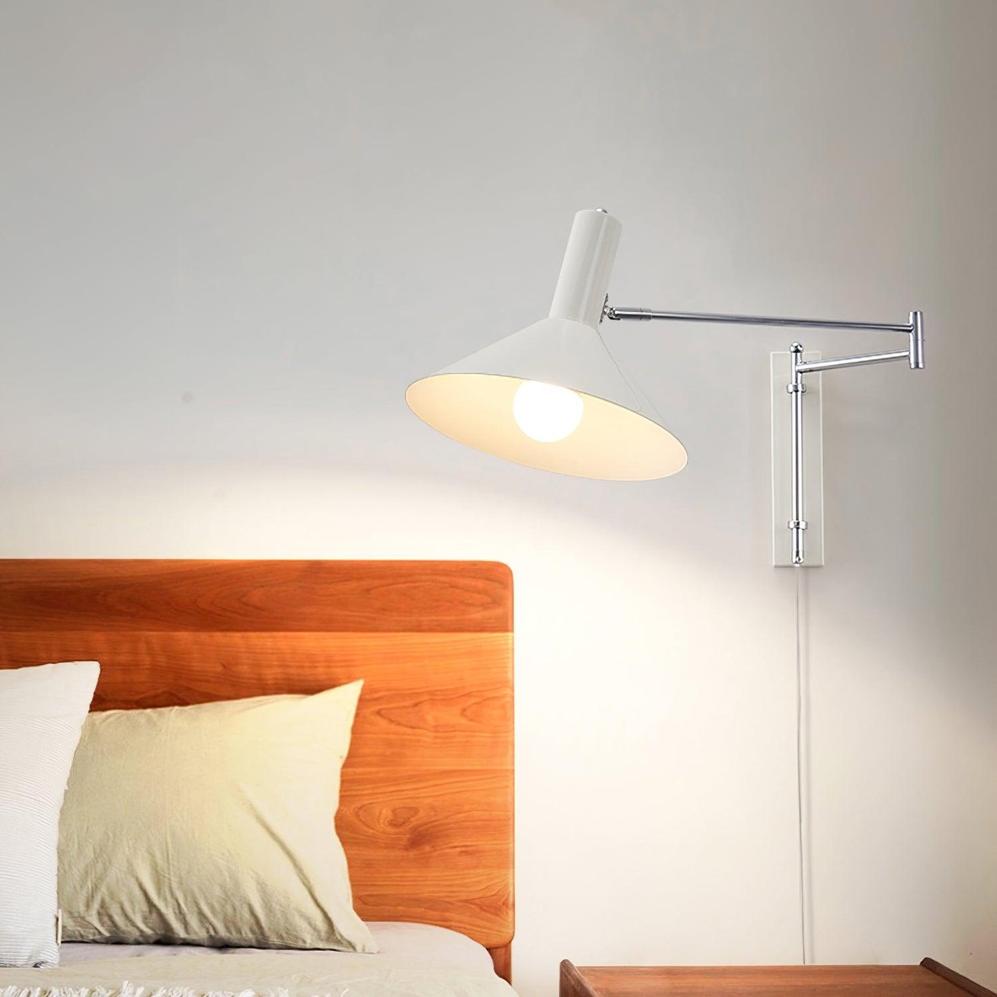 Adjustable Metal Wall Lamp | Modern Swing Arm Sconce for Bedroom or Living Room