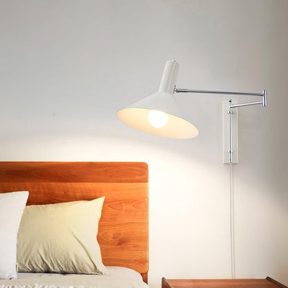 Adjustable Metal Wall Lamp | Modern Swing Arm Sconce for Bedroom or Living Room