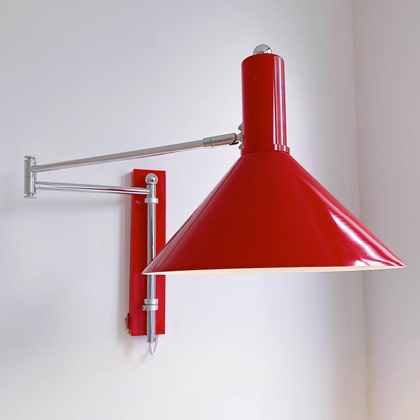 Adjustable Metal Wall Lamp | Modern Swing Arm Sconce for Bedroom or Living Room