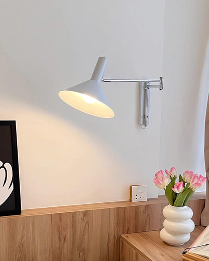 Adjustable Metal Wall Lamp | Modern Swing Arm Sconce for Bedroom or Living Room