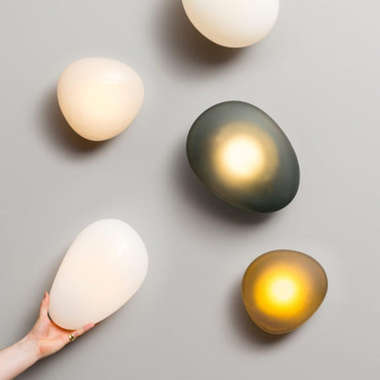 Pebble Glass Wall Lamp | Modern Bedroom and Living Room Sconce