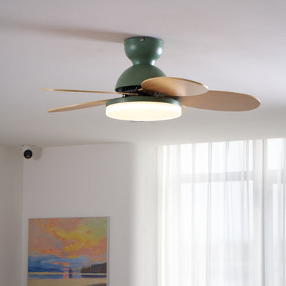 Modern Ceiling Fan Lamp with LED Light | Quiet Bedroom Ceiling Fan with Remote