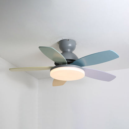 Modern Ceiling Fan Lamp with LED Light | Quiet Bedroom Ceiling Fan with Remote