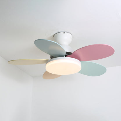 Modern Ceiling Fan Lamp with LED Light | Quiet Bedroom Ceiling Fan with Remote