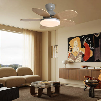 Modern Ceiling Fan Lamp with LED Light | Quiet Bedroom Ceiling Fan with Remote