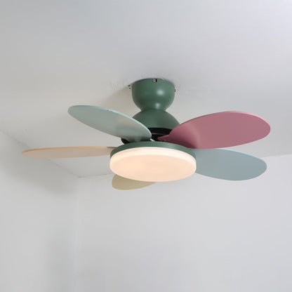 Modern Ceiling Fan Lamp with LED Light | Quiet Bedroom Ceiling Fan with Remote