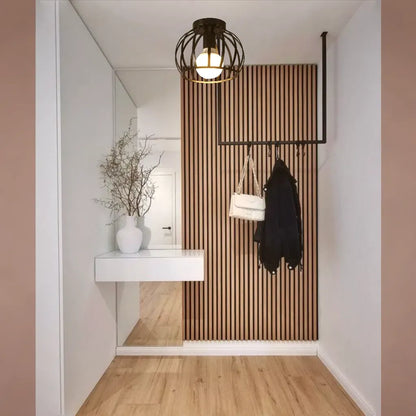 Industrial Black Ceiling Lamp | Modern Flush Mount for Hallway or Bedroom