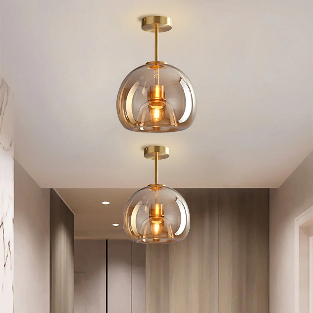 Modern Glass Ceiling Light | Contemporary Bedroom Living Room Ceiling Lamp