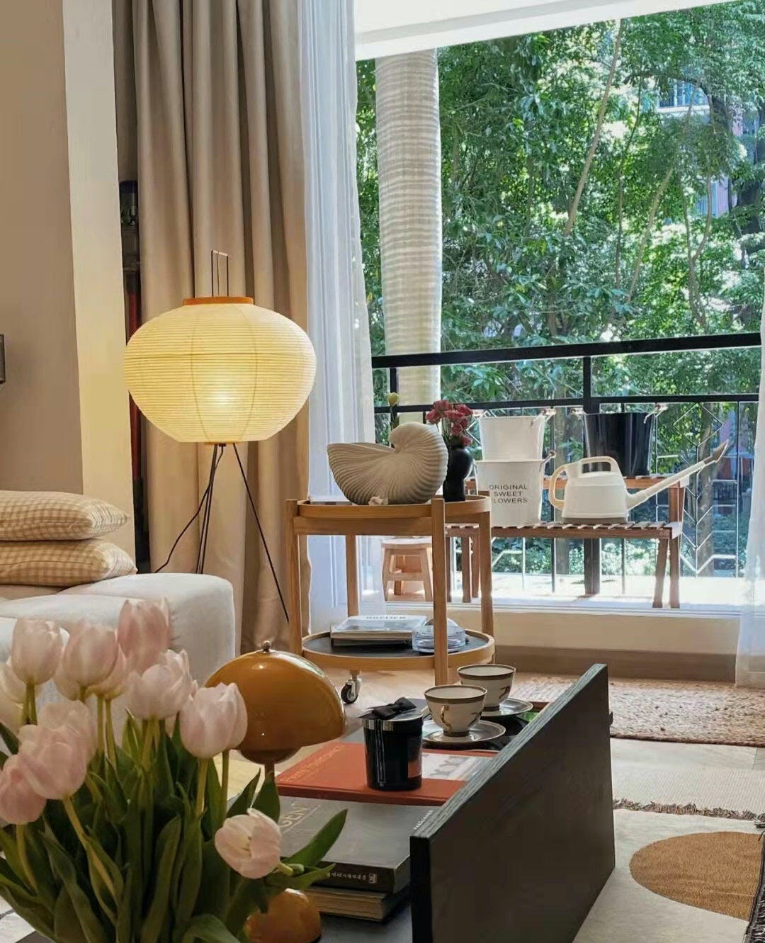 Modern Japanese Style Floor Lamp | Standing Light for Living Room and Bedroom