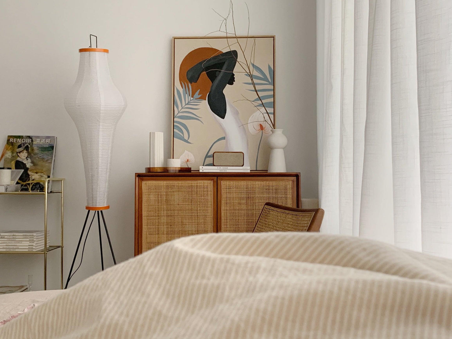 Modern Japanese Style Floor Lamp | Standing Light for Living Room and Bedroom