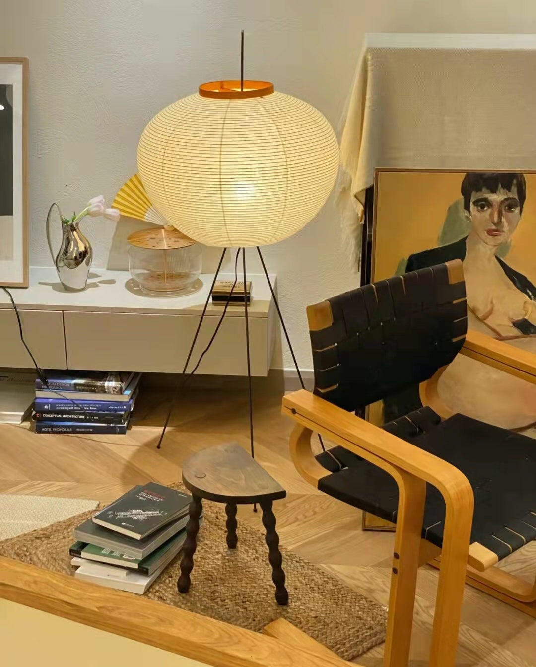 Modern Japanese Style Floor Lamp | Standing Light for Living Room and Bedroom