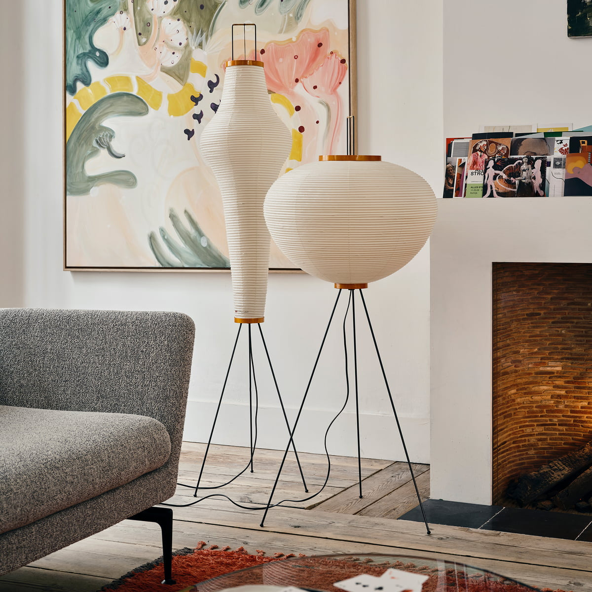 Modern Japanese Style Floor Lamp | Standing Light for Living Room and Bedroom