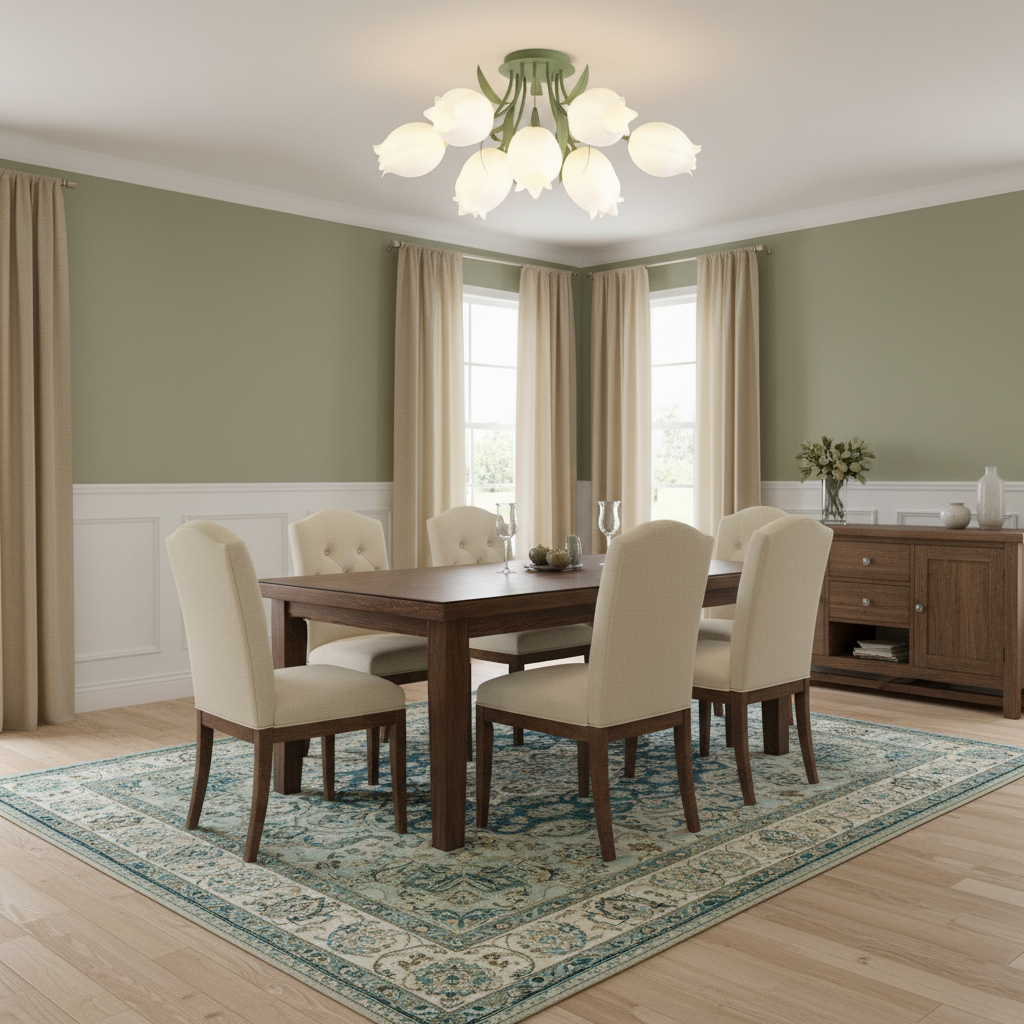 Floral Ceiling Light | Elegant Lily-Inspired Ceiling Lamp for Living Room