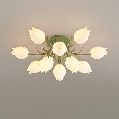 Floral Ceiling Light | Elegant Lily-Inspired Ceiling Lamp for Living Room