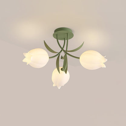 Floral Ceiling Light | Elegant Lily-Inspired Ceiling Lamp for Living Room