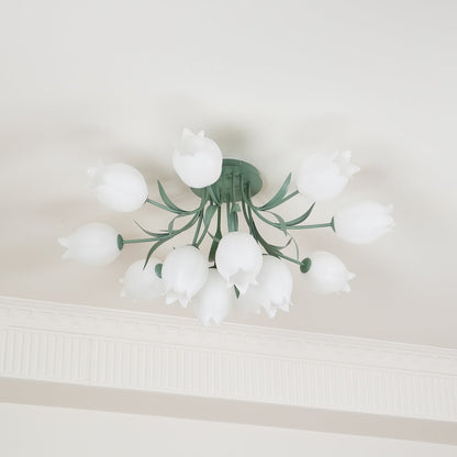 Floral Ceiling Light | Elegant Lily-Inspired Ceiling Lamp for Living Room