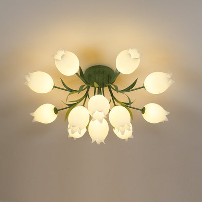 Floral Ceiling Light | Elegant Lily-Inspired Ceiling Lamp for Living Room