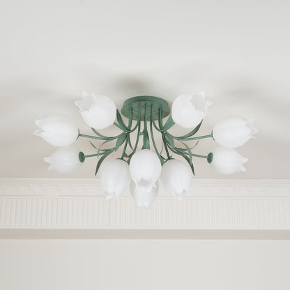 Floral Ceiling Light | Elegant Lily-Inspired Ceiling Lamp for Living Room