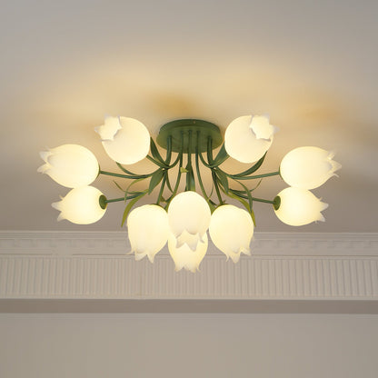 Floral Ceiling Light | Elegant Lily-Inspired Ceiling Lamp for Living Room