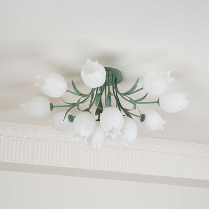Floral Ceiling Light | Elegant Lily-Inspired Ceiling Lamp for Living Room
