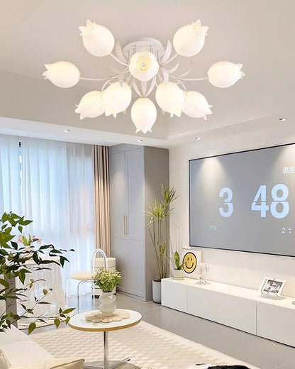 Floral Ceiling Light | Elegant Lily-Inspired Ceiling Lamp for Living Room