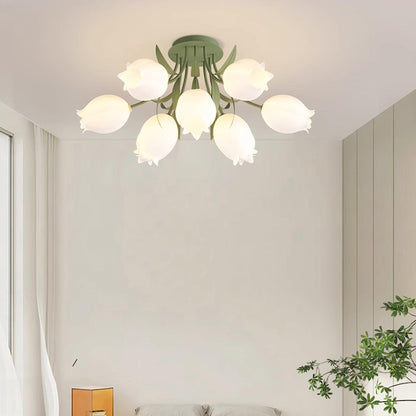 Floral Ceiling Light | Elegant Lily-Inspired Ceiling Lamp for Living Room