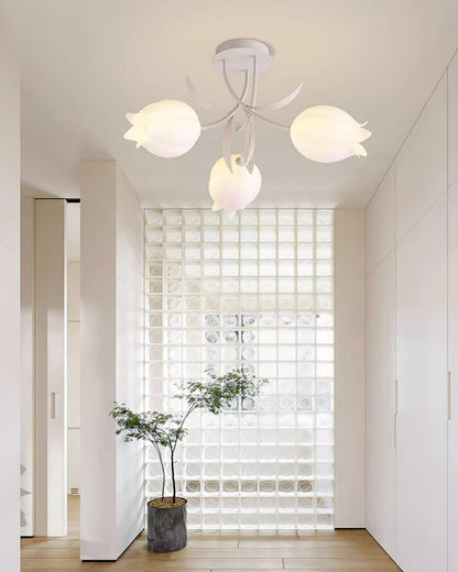 Floral Ceiling Light | Elegant Lily-Inspired Ceiling Lamp for Living Room