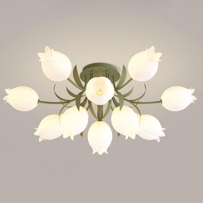 Floral Ceiling Light | Elegant Lily-Inspired Ceiling Lamp for Living Room