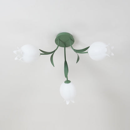 Floral Ceiling Light | Elegant Lily-Inspired Ceiling Lamp for Living Room