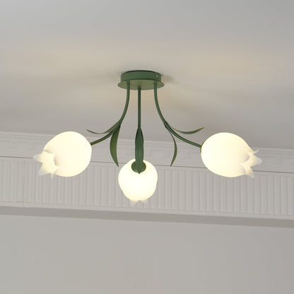 Floral Ceiling Light | Elegant Lily-Inspired Ceiling Lamp for Living Room