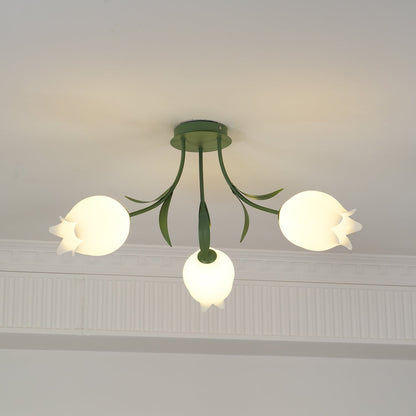 Floral Ceiling Light | Elegant Lily-Inspired Ceiling Lamp for Living Room