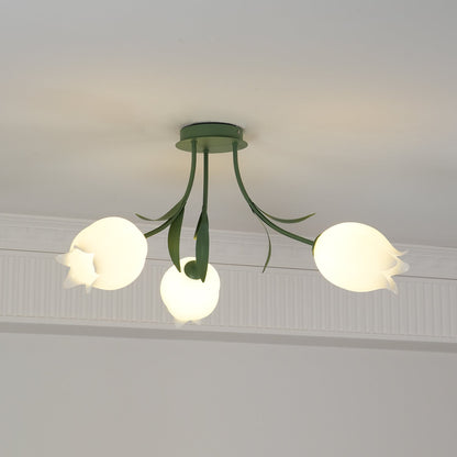 Floral Ceiling Light | Elegant Lily-Inspired Ceiling Lamp for Living Room