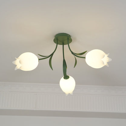 Floral Ceiling Light | Elegant Lily-Inspired Ceiling Lamp for Living Room