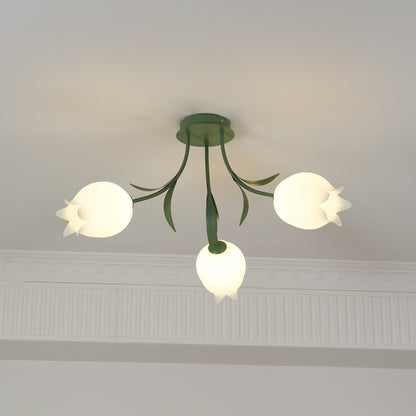 Floral Ceiling Light | Elegant Lily-Inspired Ceiling Lamp for Living Room